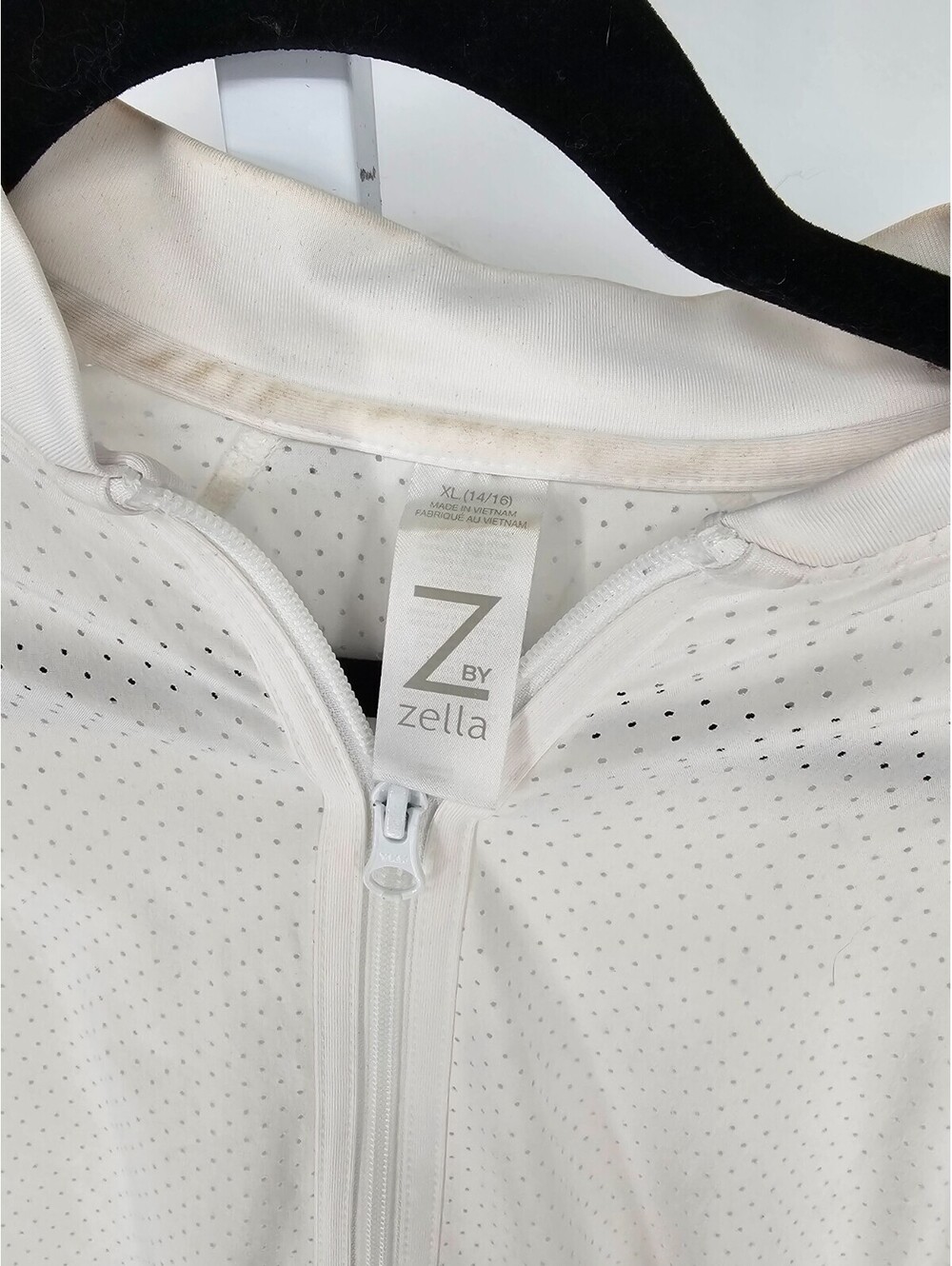 Z by Zella Girls Sz XL Zip Up Mesh Athletic Jacket Solid White - Picture 3 of 4